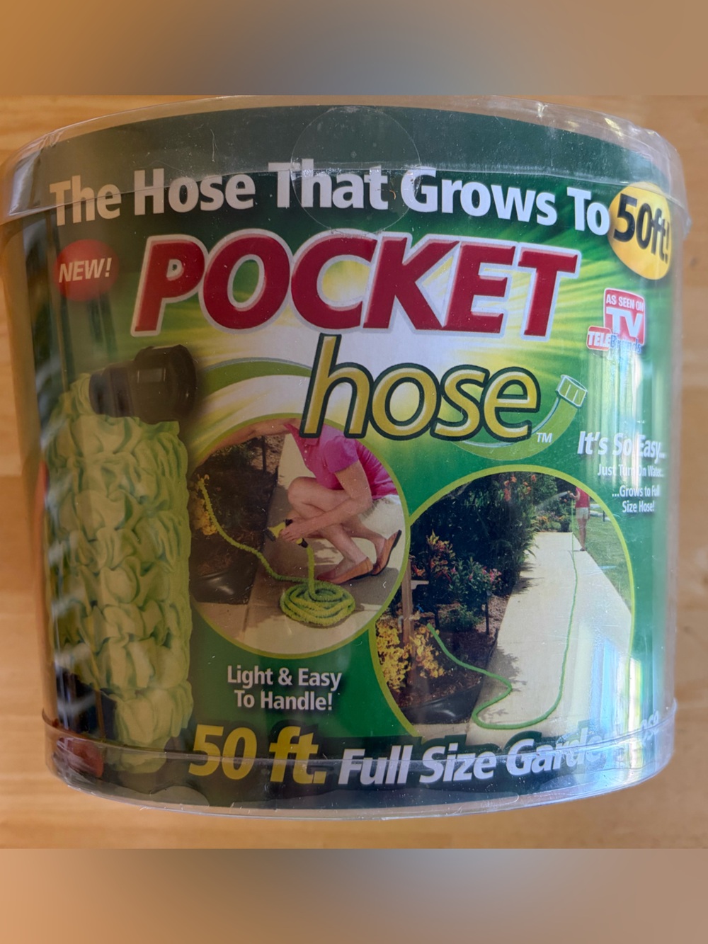 Pocket Hose 50 ft Expandable Garden Hose - Green. New is Package.